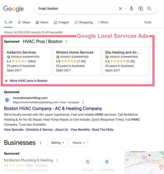 Google Local services ads